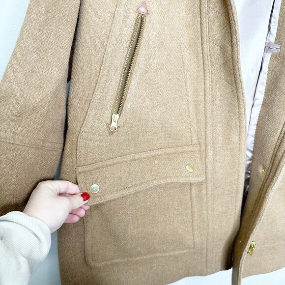 J Crew Nello Gori Stadium Cloth Wool Chateau Parka Brown 18 - Picture 4 of 9